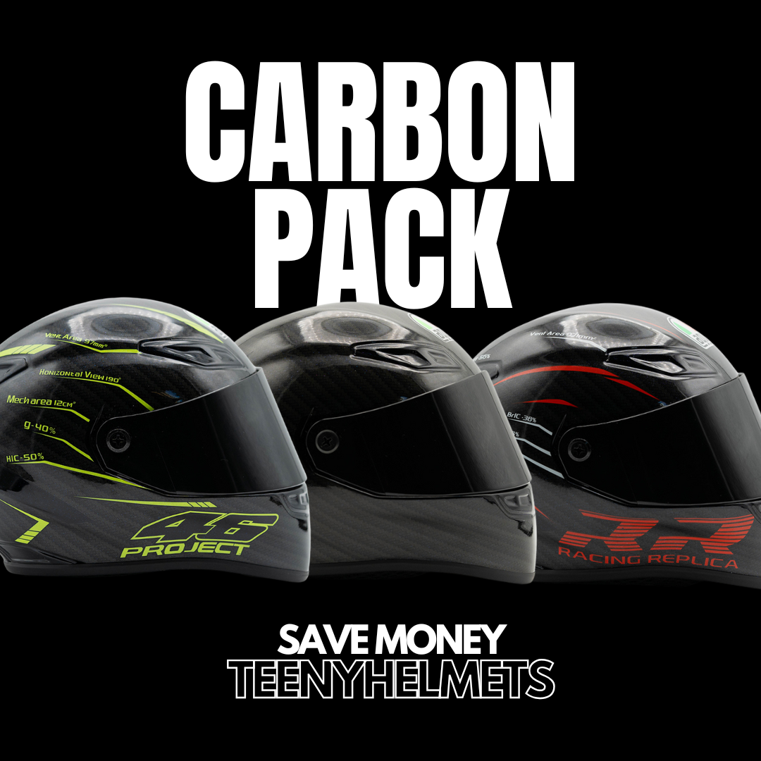 "CARBON FIBER" PACK | 3 MINI HELMETS BUNDLE